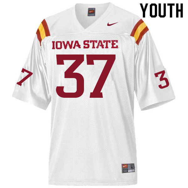 Youth #37 Jordyn Morgan Iowa State Cyclones College Football Jerseys Sale-White - Click Image to Close